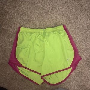 Lime & pink nike shorts